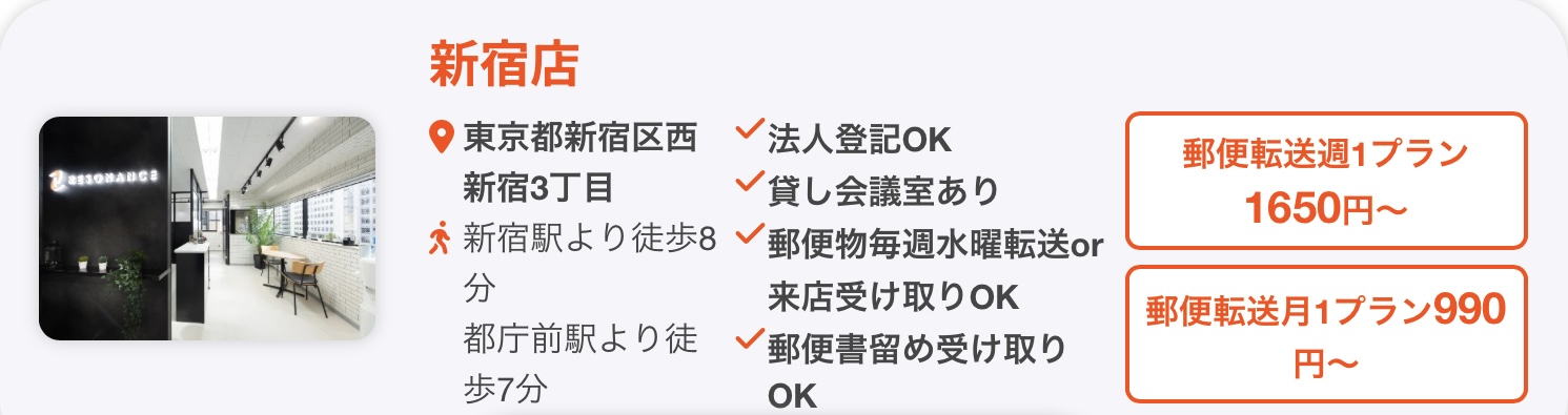 バーチャルオフィスの住所と主要な情報表記